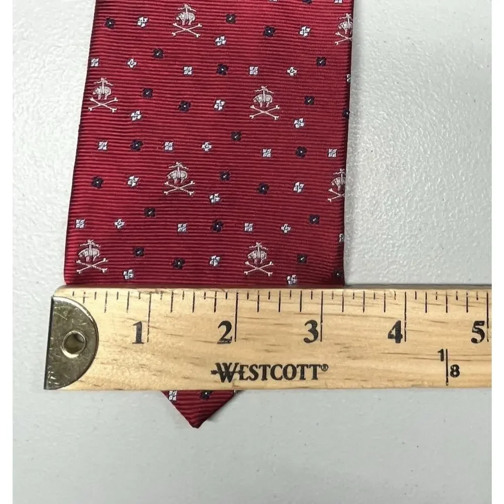 Brooks Brothers Silk Tie Red Flying Pig Logo Floral Mens Necktie 3 1/4
